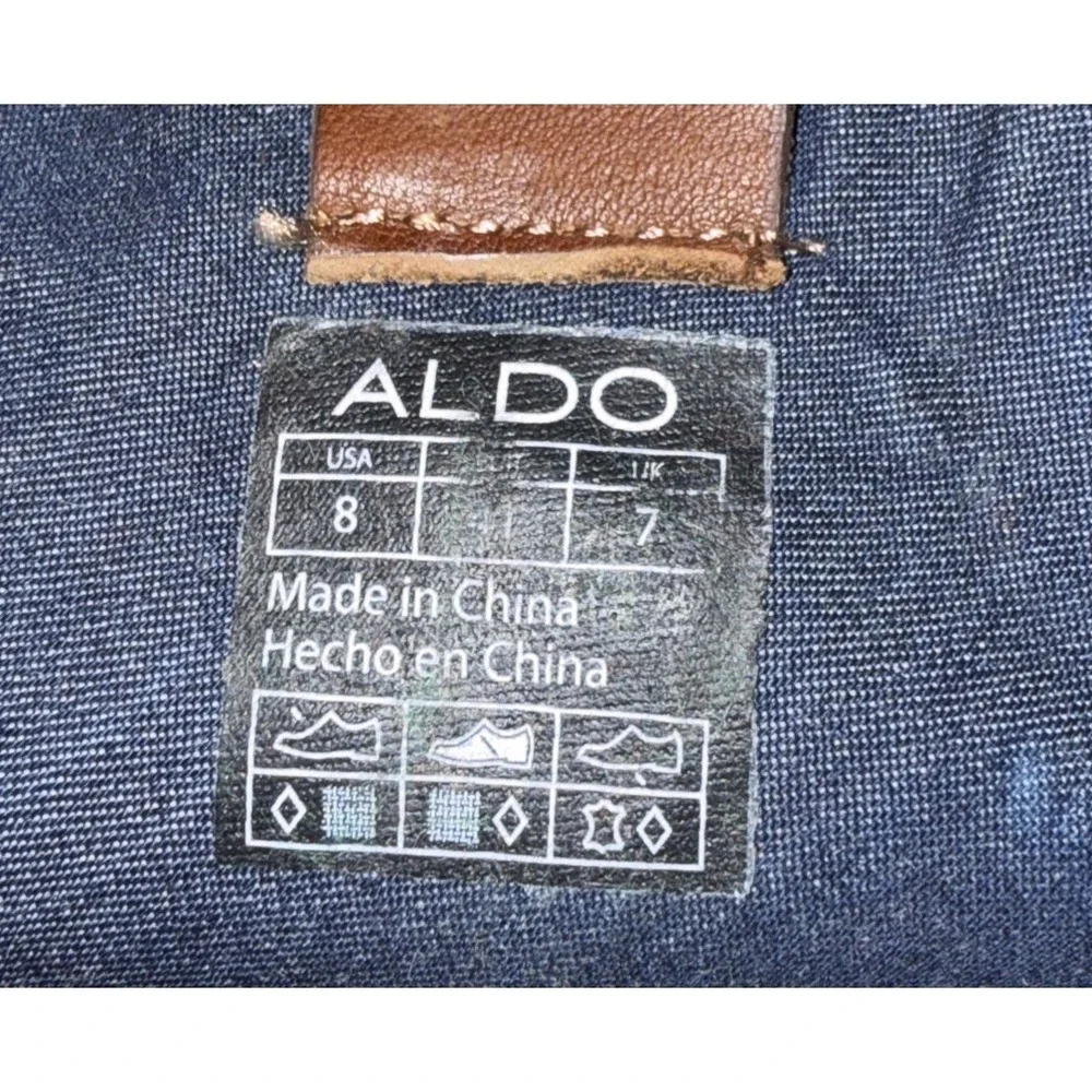 Aldo Mens Low Top Lace Up Casual in brown cognac size 8